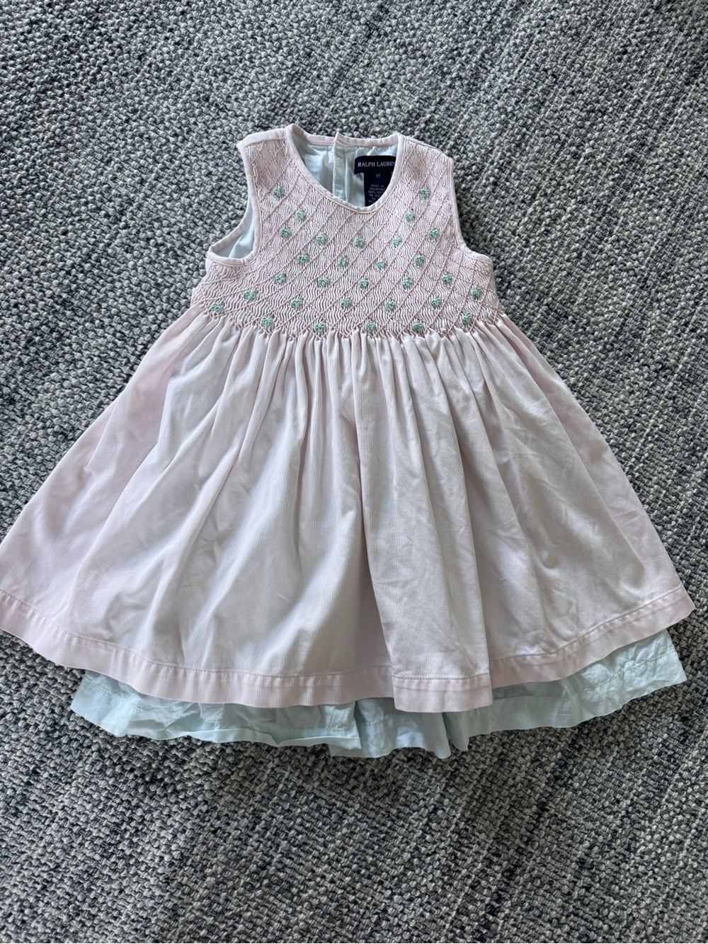 Ralph Lauren Pale Pink Smocked Dress
